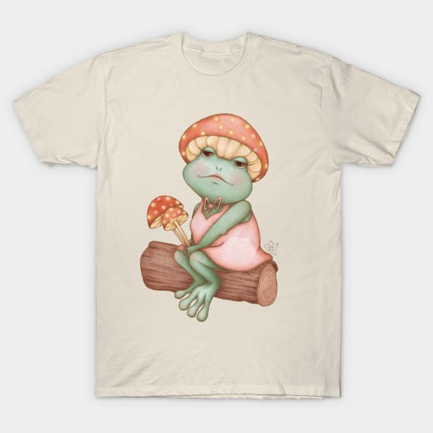 Lady Toadstool - Cottagecore Frog Portrait T-Shirt by OhMyStarling